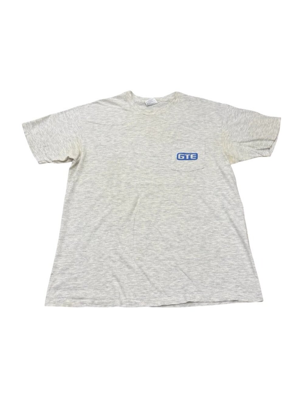 Vintage 1990s GTE United Way Single Stitch Pocket T-Shirt Gray Made in USA
